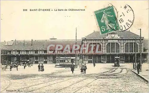 Cartes postales 208 Saint etienne la gare de chateaucreux Tramway