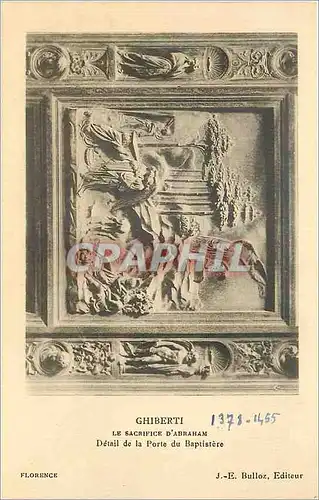 Cartes postales Ghiberti le sacrifice d abraham detail de la porte du baptistere