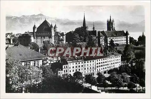 Cartes postales moderne 7309 lausanne le chateau et la cathedrale