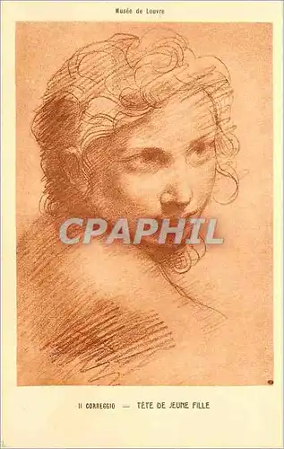 Cartes postales musee du louvre ii correggio tete de heune fille