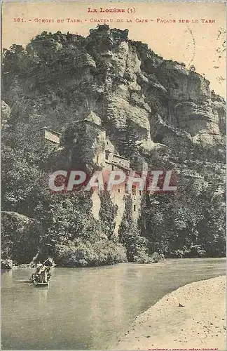 Cartes postales La lozere 581 gorges du tarn chateau de la caze facade sur tarn