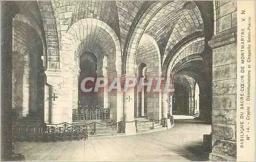 Cartes postales Basilique du sacre coeur de montmartre v n n 14 crypte deambulatoire et chapelle saint pierre