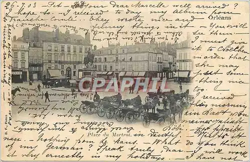 Cartes postales Orleans place du martroi (carte 1900)