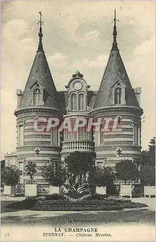 Cartes postales La champagne epernay chateau mercier