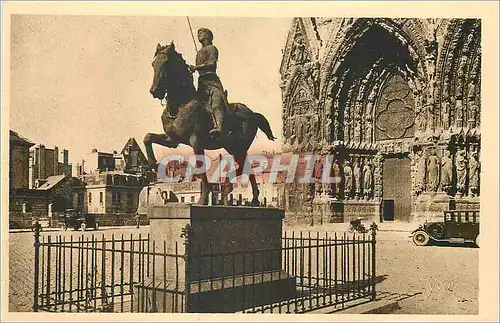 Cartes postales La douce france reims(marne) statue de jeanne d arc