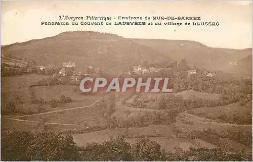 Cartes postales L aveyron pittoresque environs de mur de barrez panorama du couvent de ladeveze et du village de