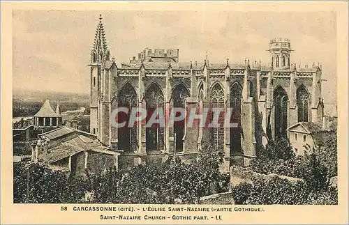 Ansichtskarte AK 58 carcassonne(cite) l eglise saint nazair(partie gothique) saint nazaire church gothic