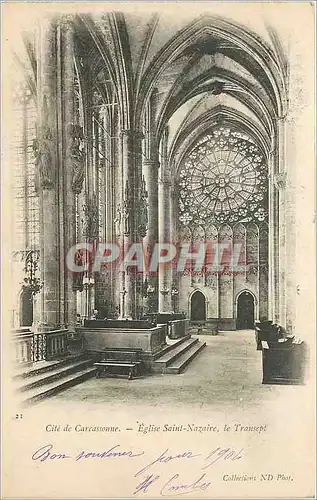 Cartes postales Cite de carcassonne eglise saint nazaire le transept (carte 1900)
