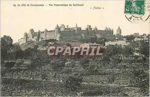Cartes postales 24 la cite de carcassonne vue panoramique du sud ouest