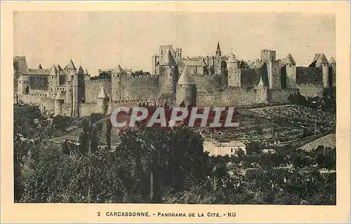 Cartes postales 2 carcassonne panorama de la cite