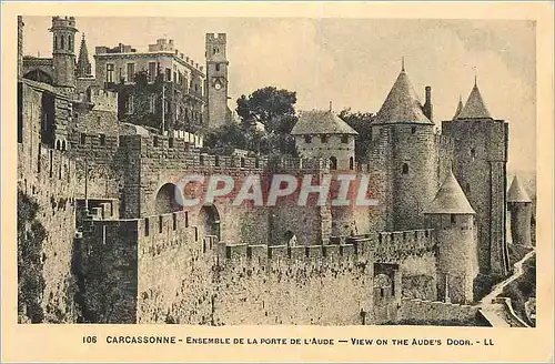 Cartes postales 106 carcassonne ensemble de la porte de l aude