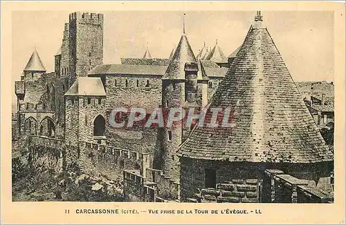 Ansichtskarte AK Ii carcassonne(cite) vue prise de la tour de l eveque