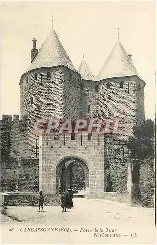Ansichtskarte AK Carcassonne(cite) porte de la tour narbonnaise