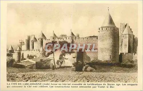 Ansichtskarte AK La cite de carcassonne(aude) forme un tres bel ensemble de fortifications du moyen age