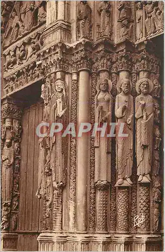 Ansichtskarte AK 273 chartres la cathedrale portail royal statues colonnes(xii s)