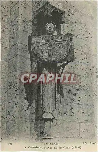Cartes postales Chartres la cathedrale l ange du meridien(detail)