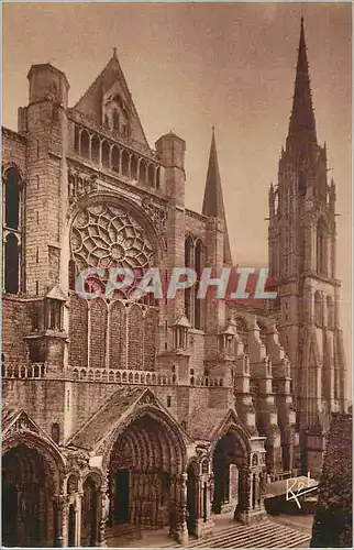 Cartes postales 274 chartres la cathedrale portail nord(xiii s) et clocher neuf