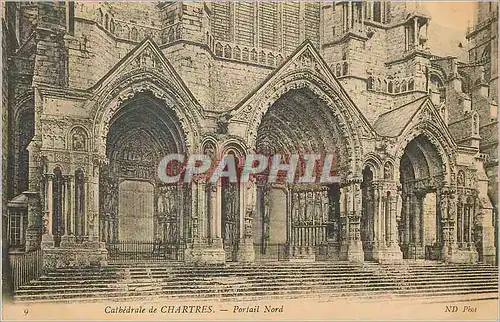 Cartes postales Cathedrale de chartres portail nord