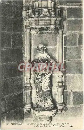 Ansichtskarte AK 92 moulins interieur de la cathedrale sainte agathe sculpture bois du xiii siecle