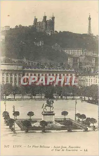 Cartes postales 527 lyon la place bellecour saint jean fourviere et tour de fourviere