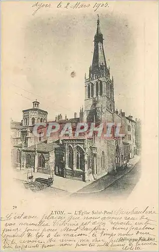 Ansichtskarte AK Lyon l eglise saint paul (carte 1900)