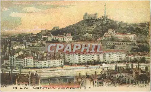 Cartes postales 391 lyon quai pierre seize et coteau de fourviere