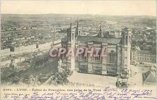 Ansichtskarte AK 8363 lyon eglise de fourviere vue prise de la tour (carte 1900)