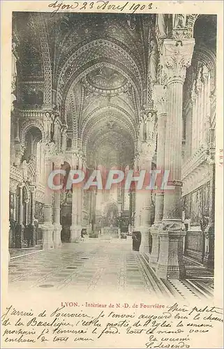 Cartes postales Lyon interieur de n d de fourviere (carte 1900)