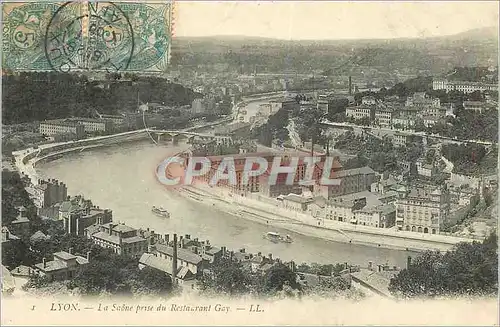 Cartes postales Lyon la saone prise du restaurant gay