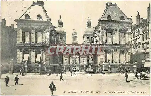 Cartes postales Lyon l hotel de ville la facade place de la comedie