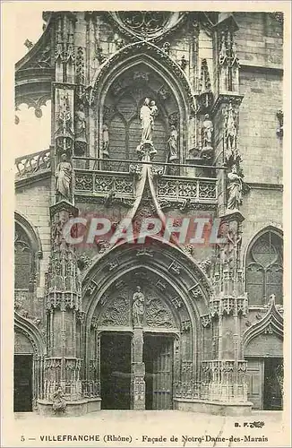 Cartes postales Villefranche(rhone) facade de notre dame des marais