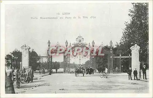 Cartes postales 12 lyon porte monumentale du parc de la tete d or