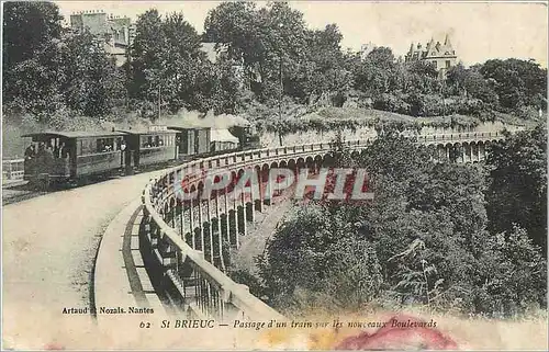 Cartes postales St brieuc passage d un train sur les nouveau boulevards Train