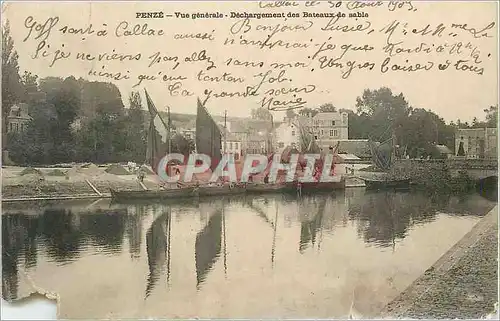 Cartes postales Penze vue generale dechargement des bateau de sable