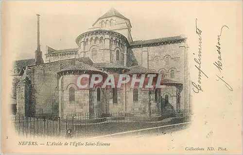 Cartes postales Nevers l abside de l eglise saint etienne (carte 1900)