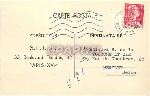 Carte Postale Irisi 15F SETIP pour Neuilly 1956 Tracteur
