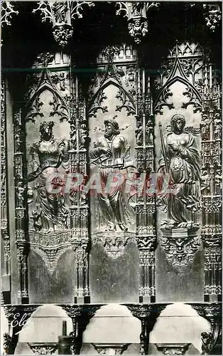 Cartes postales moderne 2935 auch(gers) la cathedrale details de stalles de gauches a droite la charite le voyant la sib