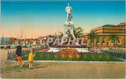 Ansichtskarte AK Le cote d azur Cannes Le monument Edouard VII le casino et le Suquet