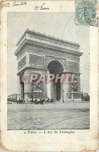 Cartes postales 4 paris l arc de triomphe