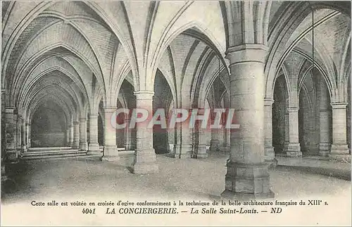 Cartes postales 4041 la conciergerie la salle saint louis