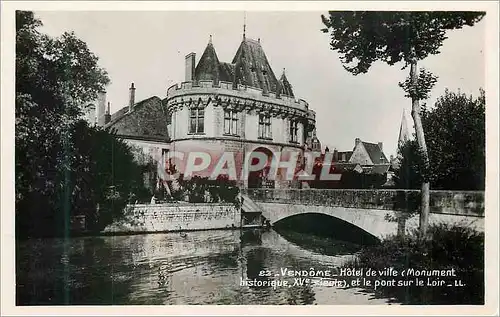 Moderne Karte 23 vendome hotel de ville (monument historique xv siecle) et le pont sur le loir