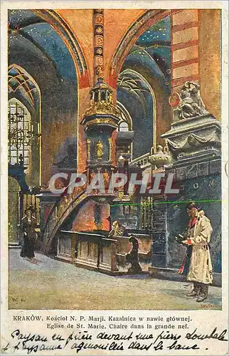 Cartes postales Krakow kosciot n p marji kazalnica w nawie glownej eglise de st marie chaire dans la grande nef