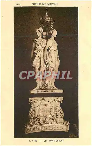 Cartes postales 1164 musee du louvre 6 pilon les trois graces
