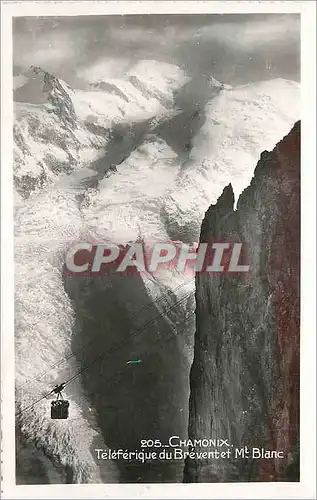 Cartes postales moderne 205 chamonix teleferique du breventet mt blanc