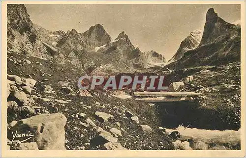 Cartes postales Pralognan chemin de la vanoise et aiguille de la gliere(alt 3 386 m)