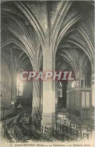 Cartes postales Cliche de l eglise saint severin(paris) le palmarium la colonne torse