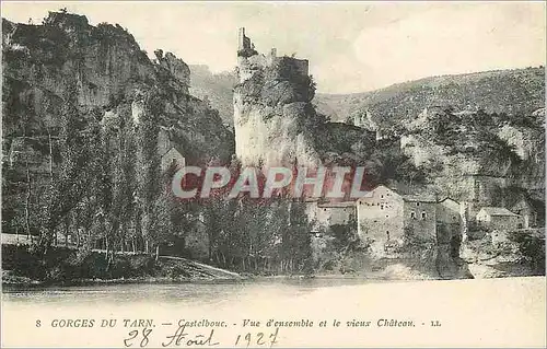 Cartes postales 8 gorges du tarn castelbouc vue d ensemble et le vieux chateau