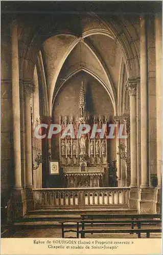Cartes postales Eglise de bourgoin(isere) propriete reservee chapelle et retable de saint joseph