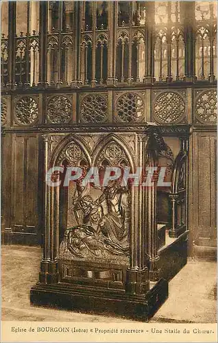 Cartes postales Eglise de bourgoin(isere) propriete reservee une stalle de choeur