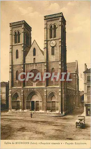 Cartes postales Eglise de bourgoin(isere) propriete reservee facade exterieur